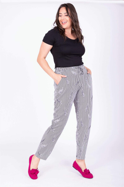 Elastic Waist Harem Pants - 1