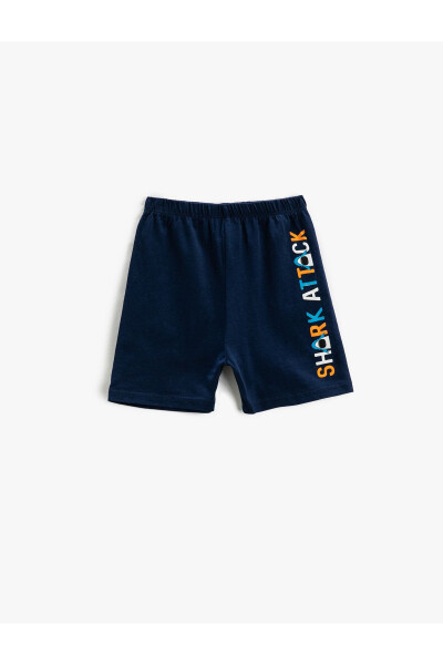 Elastic Waist Normal Navy Baby Shorts 3smb40091tk - 4