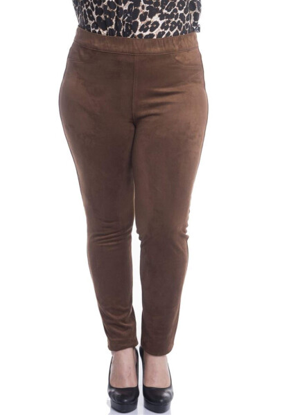 Elastic Waist Suede Pants - 1