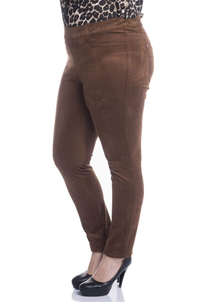 Elastic Waist Suede Pants - 2