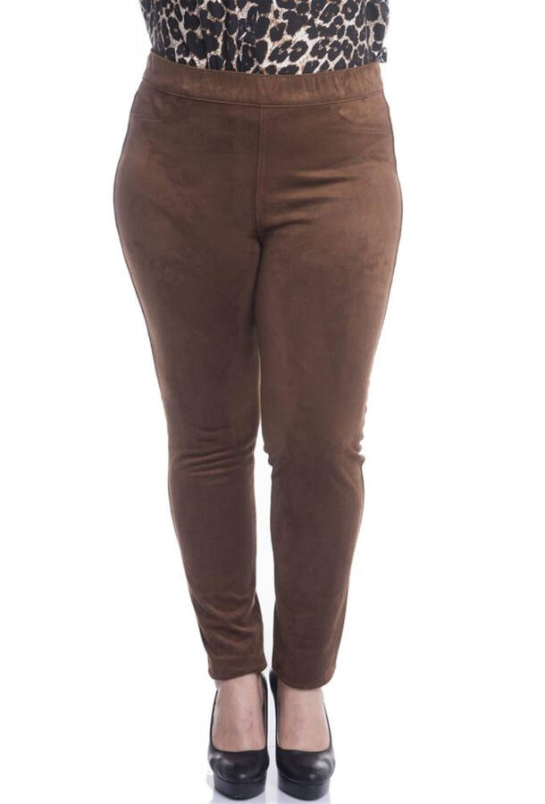 Elastic Waist Suede Pants - 2