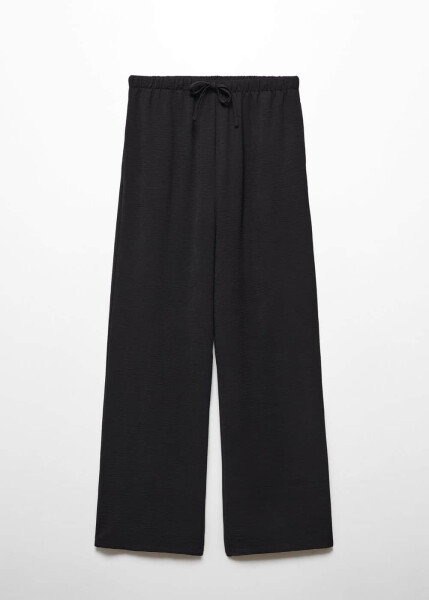 Elastic Waist Wide Leg Pants - 2