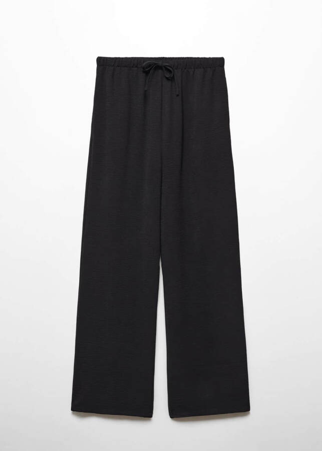 Elastic Waist Wide Leg Pants - 2