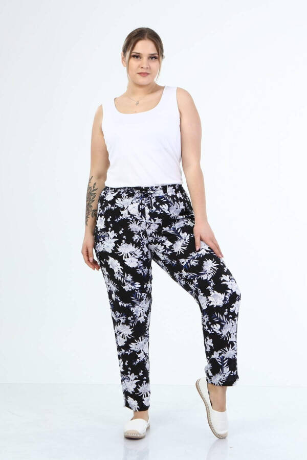 Elastic Waistband Pocket Pants - 1