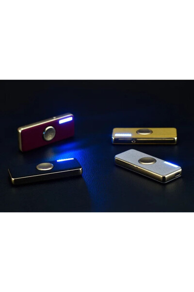 Electronic rechargeable lighter with metal body, stylish design and stress spinner - 4