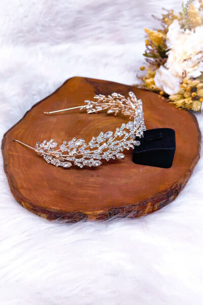 Elegant and Stylish Bridal Crown with Crystal Stones - 6