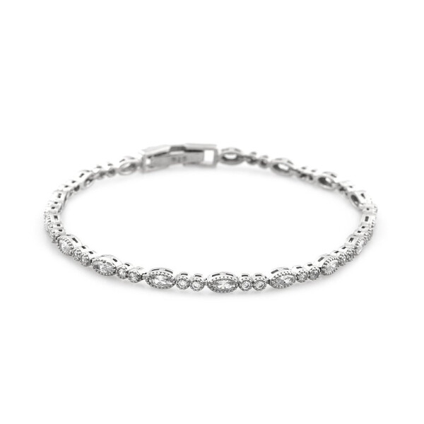 Elegant Design Full Circle 925 Sterling Silver Women's Bracelet with White Zircon Stones - 4