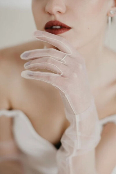 Elegant Evening Accessory Party Gloves White Long Transparent Tulle Fancy Bridal Gloves - 8