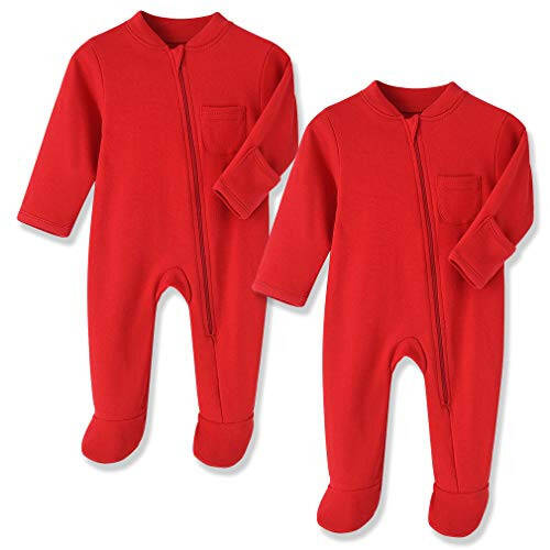 Eleven's Kingdom Baby Kids Sleep and Play, Baby Cotton Pajamas with Mitten Cuffs, 2 Way Zipper Footed Sleeper 0-12 Month - 31