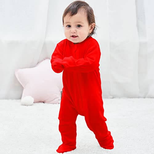 Eleven's Kingdom Baby Kids Sleep and Play, Baby Cotton Pajamas with Mitten Cuffs, 2 Way Zipper Footed Sleeper 0-12 Month - 36