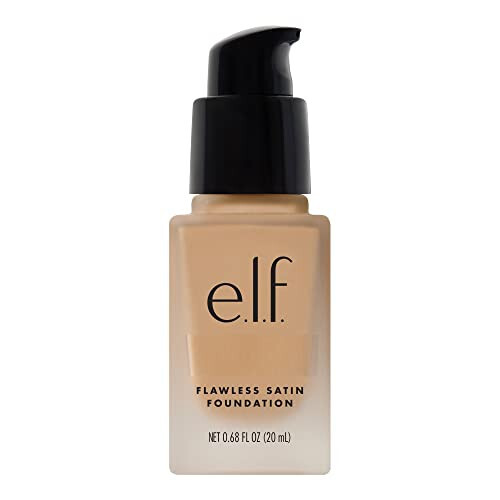 e.l.f. Flawless Finish Fondot, notekis boʻlmagan teri ohangini yaxshilaydi, yengil, oʻrta qamrovli va yarim mat, vegan va zoʻravonliksiz, vanilla, 0,68 Fl Oz - 1