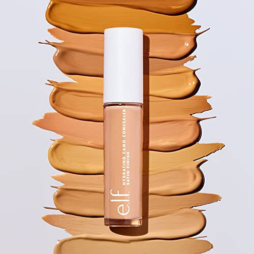 e.l.f. Hydrating Camo Concealer, Lightweight, Full Coverage, Long Lasting, Conceals, Corrects, Covers, Hydrates, Highlights, Light Sand, Satin Finish, 25 Shades, All-Day Wear, 0.20 Fl Oz - 4