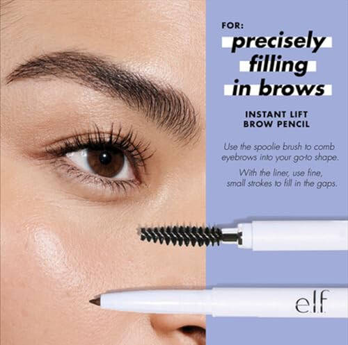 e.l.f. Instant Lift Brow Pencil, Dual-Sided, Precise, Fine Tip, Shapes, Defines, Fills Brows, Contours, Combs, Tames, Taupe, 0.006 Oz - 5