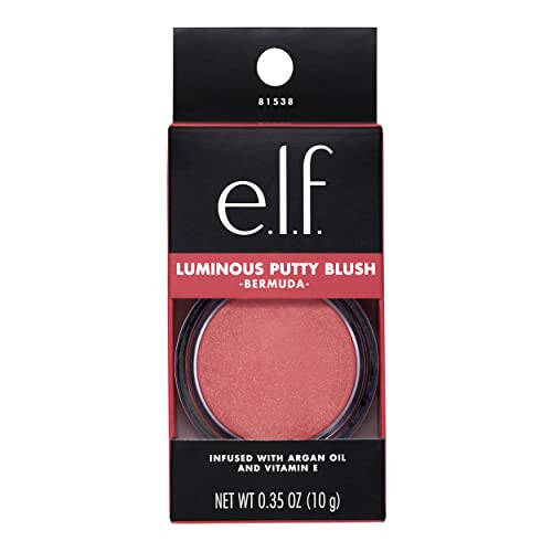 E.L.F. Luminous Putty Blush, pudramsı yapıya sahip, ince bir ışıltı ile yapılabilen allık. Yüksek pigmentli ve kremsi, vegan ve hayvanlar üzerinde test edilmemiş. Bermuda rengi. - 3