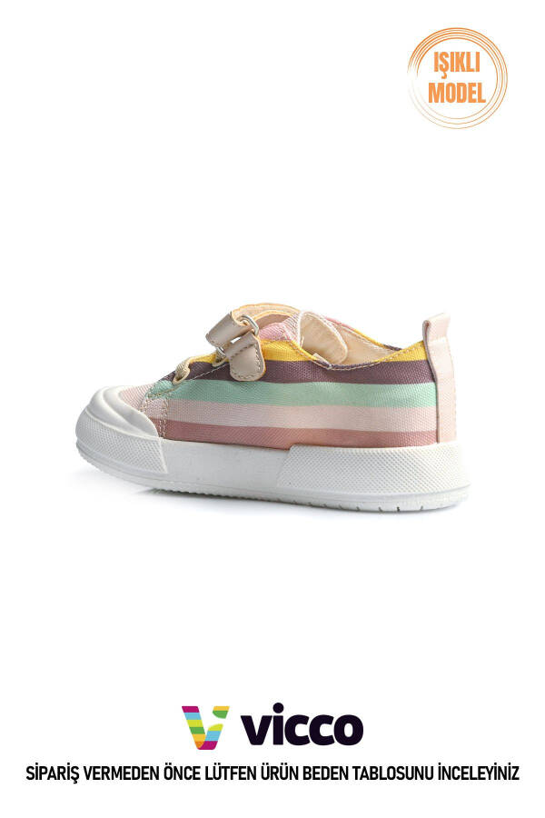 Elf Model Light Up Baby and Kids Linen Beige Sneakers - 8