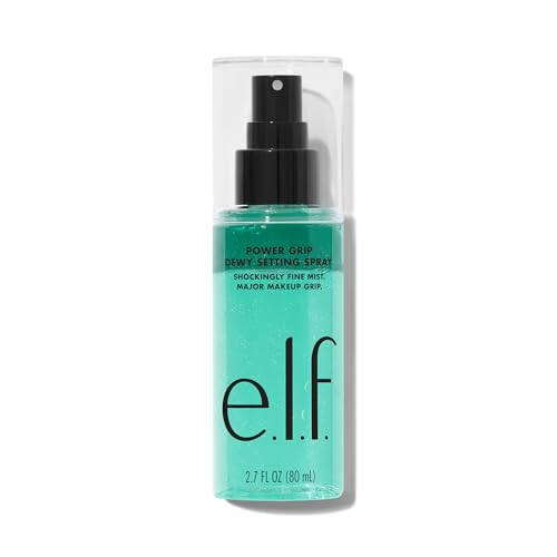 e.l.f. Power Grip Dewy Setting Spray, Ультратонкое распыление с гиалуроновой кислотой, Фиксирует макияж для увлажненного, сияющего финиша, Веганский & Не тестируется на животных - 1