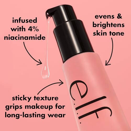 e.l.f. Power Grip Primer + 4% Niacinamide, Gel-Based & Hydrating Face Primer, Evens Skin & Brightens, Grips Makeup, Vegan & Cruelty-Free, 0.8 Fl Oz - 5