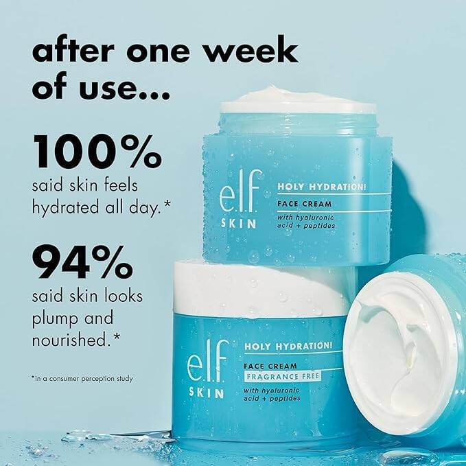 e.l.f. SKIN Holy Hydration! Yüz Kremi, Parfümsüz, Pürüzsüz, Yağlı Değil, Hafif, Besleyici, Nemlendirici, Yumuşatıcı, Hızlı Emilir, Tüm Cilt Tipleri İçin Uygun - 3