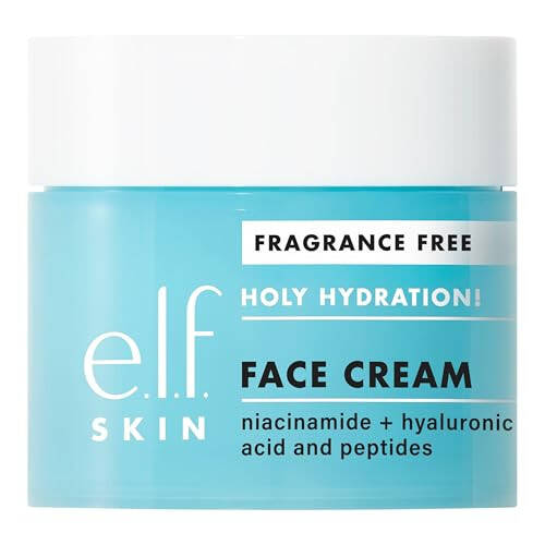 e.l.f. SKIN Holy Hydration! Yuz Kremi, Xushbo'ysiz, Silliq, Yog'siz, Yengil, Oziqlantiruvchi, Namlaydigan, Yumshatuvchi, Tez So'riladi, Barcha Teri Turlari uchun Mos - 1