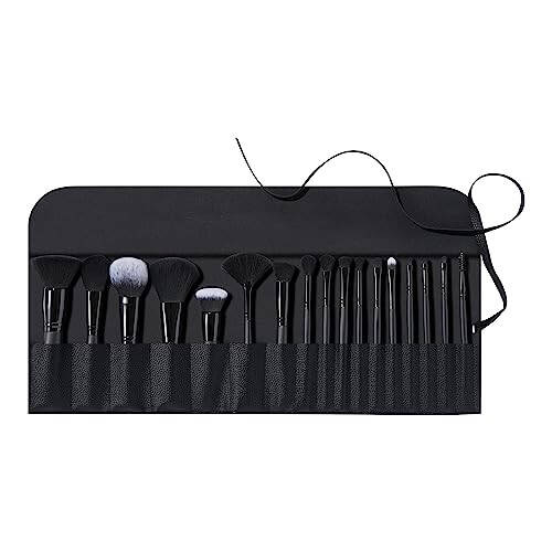 e.l.f. Ultimate Makeup Brush Seti & Sayohat Ruloni, 17 dona Fırça To'plami, Ko'z Soyasi, Fondöten, Pudra, Krem-bo'yash va boshqa narsalar uchun Fırchalar, Vegan & Hayvonlarga Zarar Bermaydigan - 2