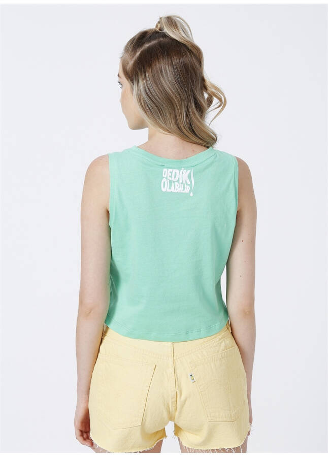 Elidor X Boyner Bike Neck Basic Plain Green Women's Tank Top LATISA - 14