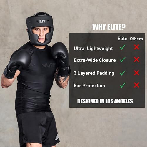 Elite Sports Best Boxing Headgear, Training Sparring Safety Head Guard for MMA, Kickboxing Trainees, Muay Thai, and Boxing for Adult Men - 9