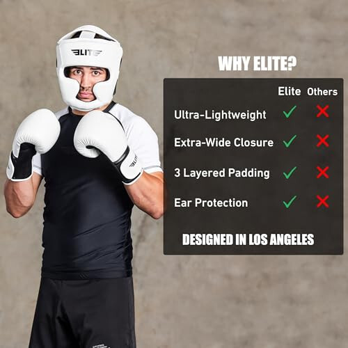 Elite Sports Best Boxing Headgear, Training Sparring Safety Head Guard for MMA, Kickboxing Trainees, Muay Thai, and Boxing for Adult Men - 6