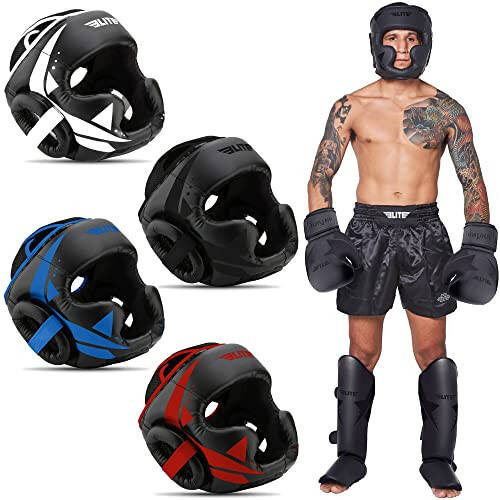 Elite Sports Boxing MMA Sparring Kickboxing Headgear for Men, Muay Thai Boxing Head Guard - 2