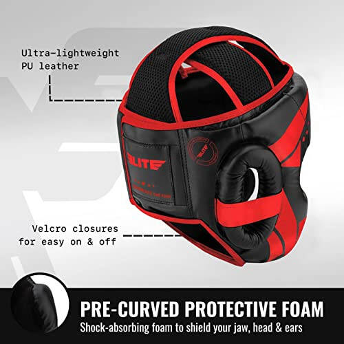 Elite Sports Boxing MMA Sparring Kickboxing Headgear for Men, Muay Thai Boxing Head Guard - 4