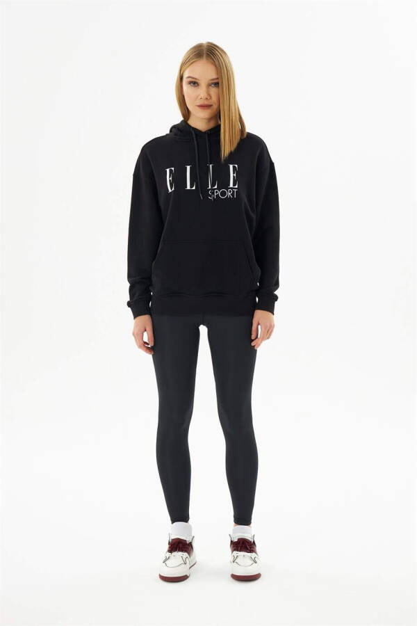 ELLE Sport Beyaz Baskılı Cepli Kadın Kapüşonlu Sweatshirt - 4