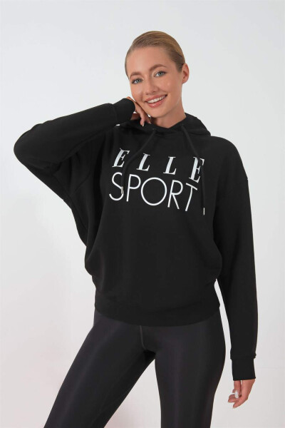 ELLE Sport Beyaz Baskılı Kadın Kapüşonlu Sweatshirt - 4