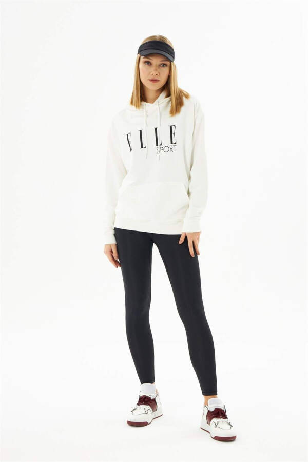 ELLE Sport Black Printed Pocket Women's Hooded Sweatshirt - 4