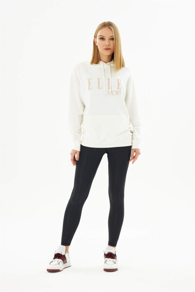 ELLE Sport Kapüşonlu Cepli Pudra Nakışlı Kadın Sweatshirt - 3