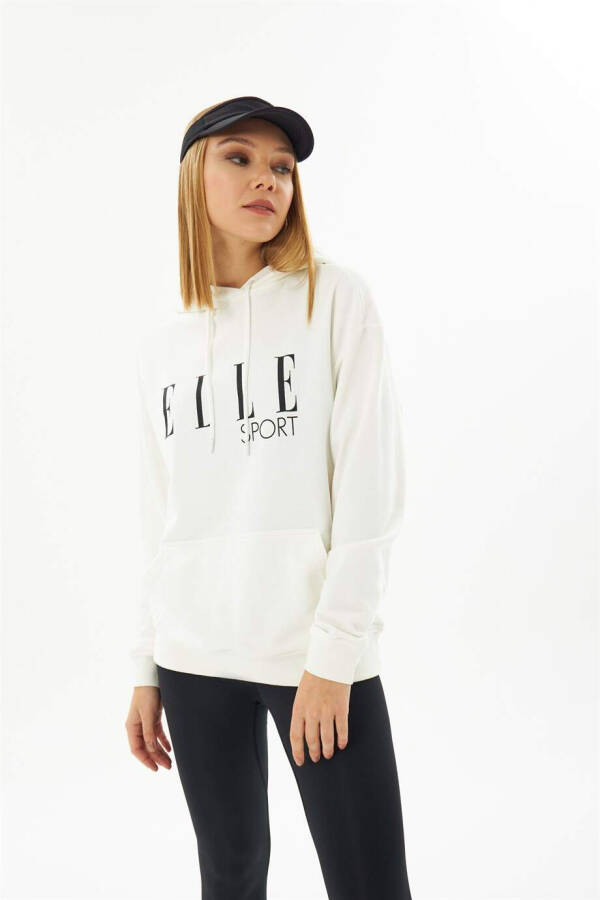 ELLE Sport Siyah Baskılı Cepli Kadın Kapüşonlu Sweatshirt - 3