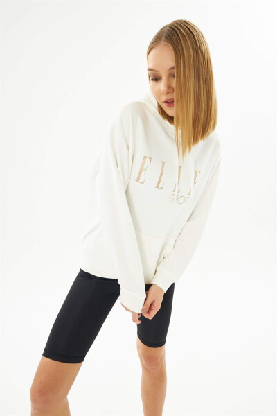 ELLE Sport Yaldızlı Cepli Kadın Kapüşonlu Sweatshirt - 3