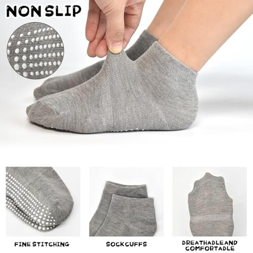 ELUTONG Non Slip Toddler Socks, Boy Socks with Grips 15 Pairs Anti Skid Kids Low Cut Socks for Baby Infant(0-7 Years) - 37