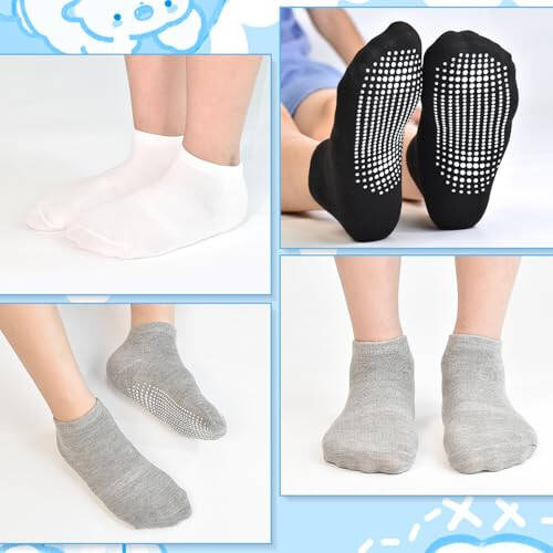 ELUTONG Non Slip Toddler Socks, Boy Socks with Grips 15 Pairs Anti Skid Kids Low Cut Socks for Baby Infant(0-7 Years) - 38