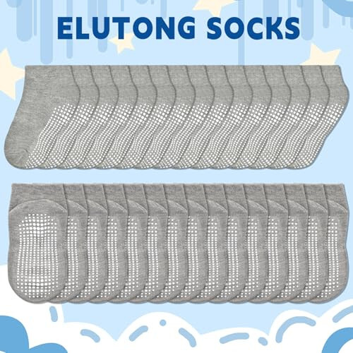 ELUTONG Non Slip Toddler Socks, Boy Socks with Grips 15 Pairs Anti Skid Kids Low Cut Socks for Baby Infant(0-7 Years) - 6