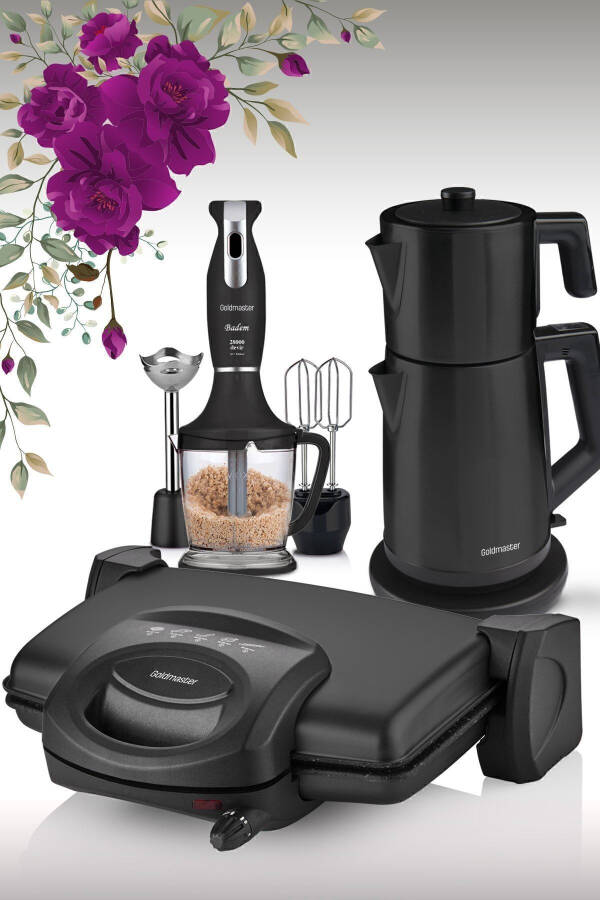 Elvan Electric Kitchen Dowry Set 3 Piece Wedding Package Black - 27