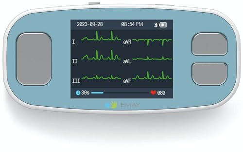 EMAY 6L Ko'chma EKG Monitori | 6 Kanal orqali EKG va Yurak Urishi tezligini yozib olish | Smartfon va Kompyuter bilan mos keladi | Obuna talab qilinmaydi - 1