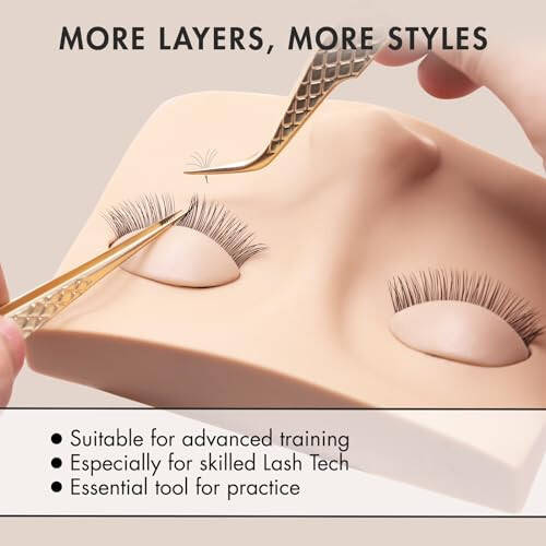 Embagol Double-layer Replacement Eyelids Replaced Eyelids for Lash Extension Practice Lash Mannequin Head Training for Beginners - 3