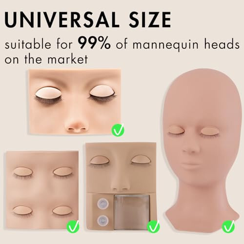 Embagol Double-layer Replacement Eyelids Replaced Eyelids for Lash Extension Practice Lash Mannequin Head Training for Beginners - 5