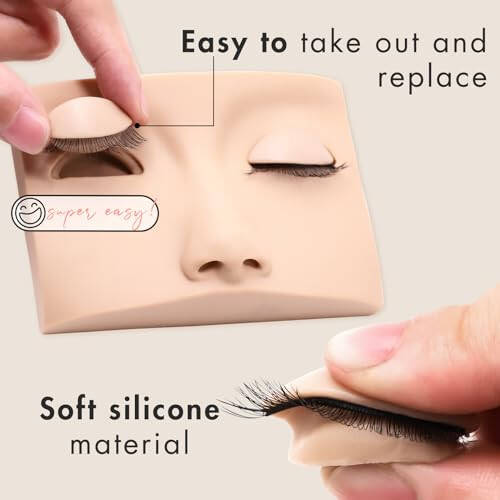 Embagol Double-layer Replacement Eyelids Replaced Eyelids for Lash Extension Practice Lash Mannequin Head Training for Beginners - 6