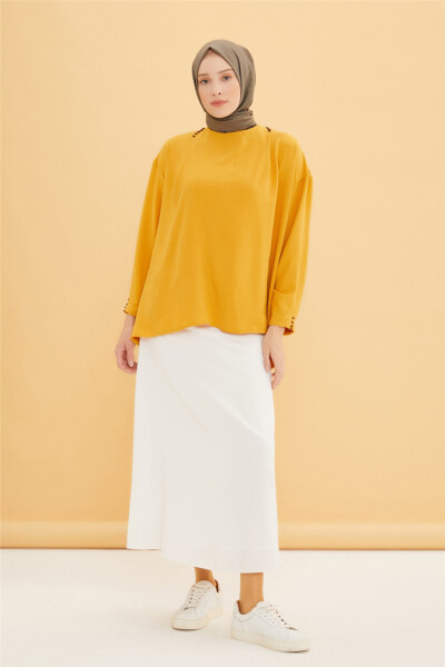 Embroidered Armine Blouse with Low Sleeves 22Y3122 Saffron - 2