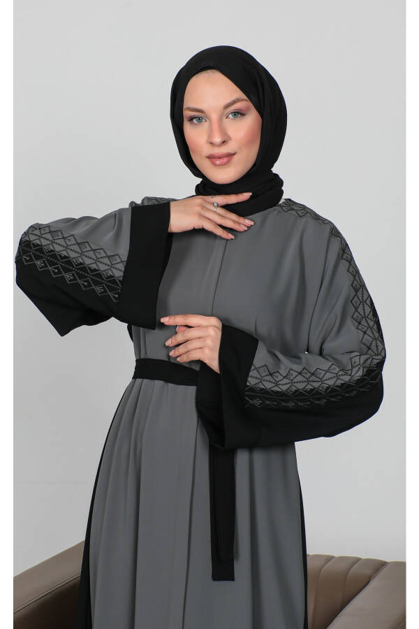 Embroidered Cupra Fabric Abaya - 12