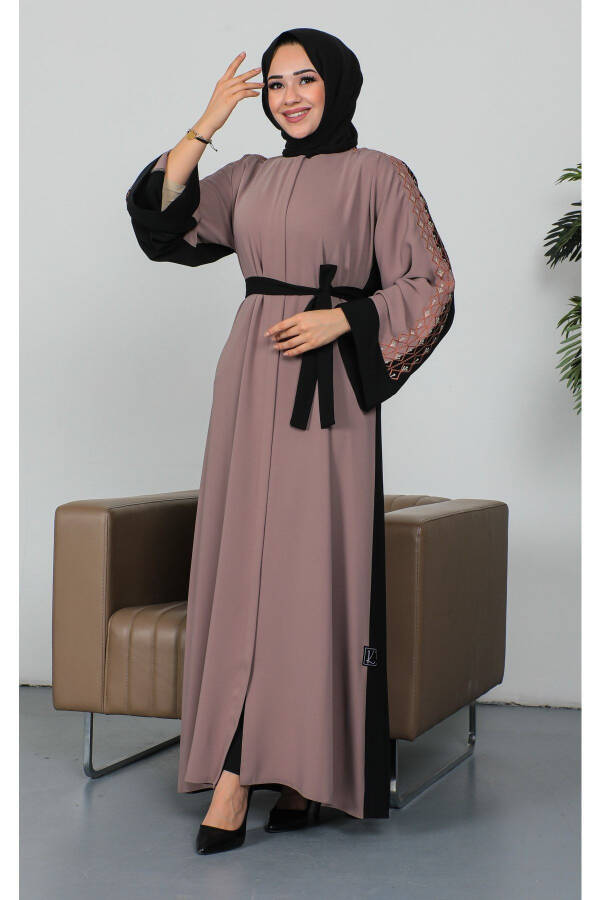 Embroidered Cupra Fabric Abaya - 2