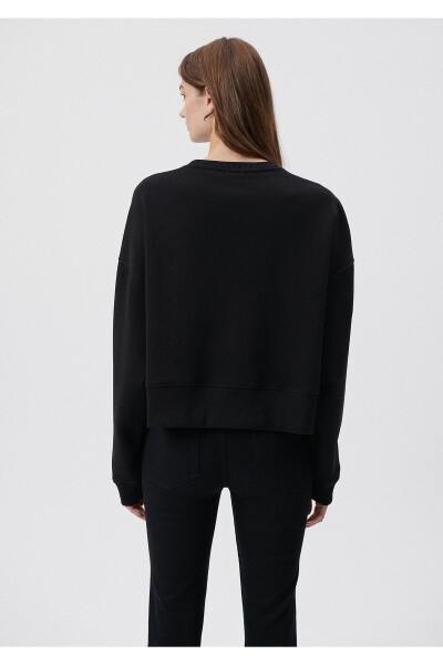 Embroidered Detail Black Sweatshirt 1611892-900 - 8