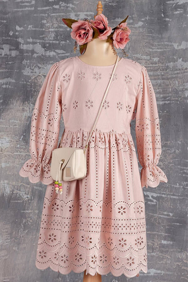 Embroidered Dress with Bag for Girls ELB.2589 - 1