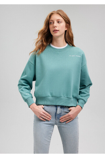 Embroidered Green Sweatshirt 1s10074-71823 - 23