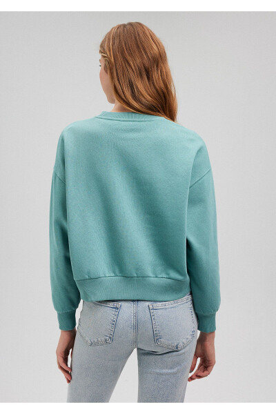 Embroidered Green Sweatshirt 1s10074-71823 - 25